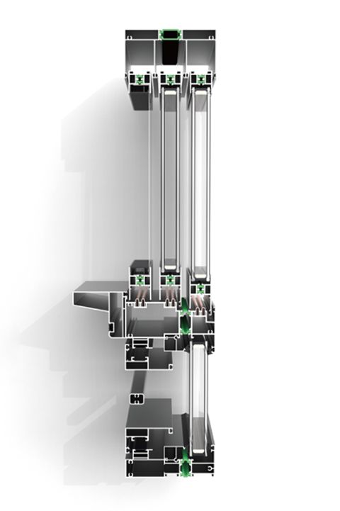 Xiangjie-128 six-track bridge-cutoff sliding window